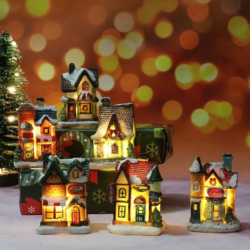 Christmas New Christmas Decorations Resin Small House Micro Landscape Resin House Small Ornaments Christmas Gifts