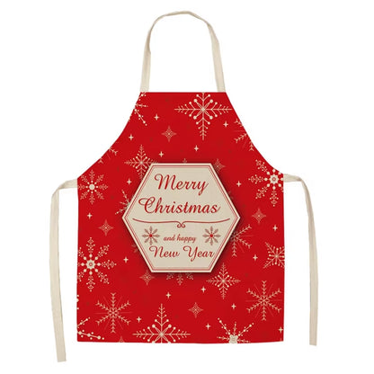 Linen Merry Christmas Apron Christmas Decorations for Home Kitchen Accessories 2024 Christmas Natal Navidad 2025 New Year Gifts