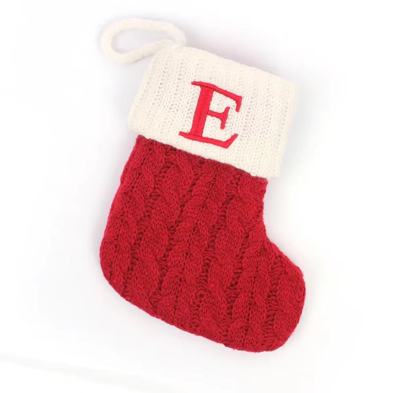 Navidad Christmas Boots Letters Christmas Stocking New Knitting Christmas Tree Pendant Decorations Snowflakechristmas Socks