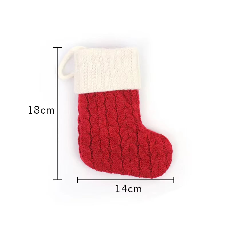 Navidad Christmas Boots Letters Christmas Stocking New Knitting Christmas Tree Pendant Decorations Snowflakechristmas Socks