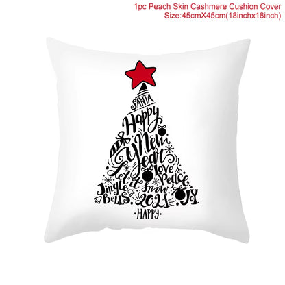 Christmas Cushion Cover Christmas Ornaments Merry Christmas Decorations for Home 2023 XMAS Navidad Noel Gifts New Year 2024