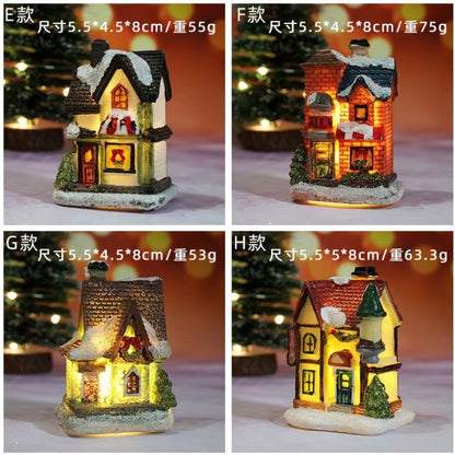 Christmas New Christmas Decorations Resin Small House Micro Landscape Resin House Small Ornaments Christmas Gifts