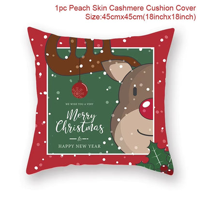 Christmas Cushion Cover Christmas Ornaments Merry Christmas Decorations for Home 2023 XMAS Navidad Noel Gifts New Year 2024