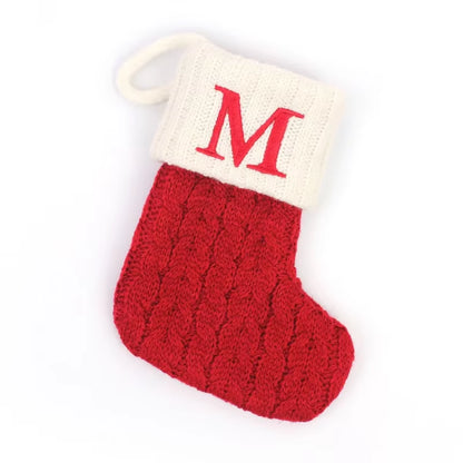 Navidad Christmas Boots Letters Christmas Stocking New Knitting Christmas Tree Pendant Decorations Snowflakechristmas Socks