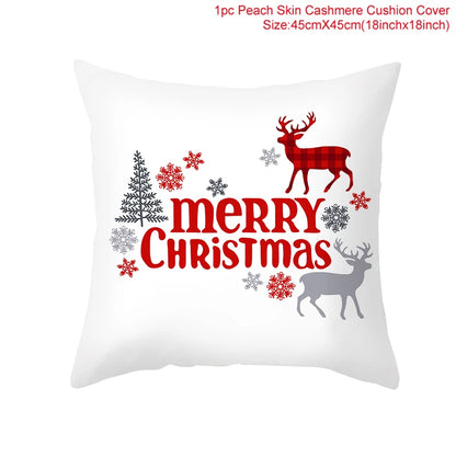 Christmas Cushion Cover Christmas Ornaments Merry Christmas Decorations for Home 2023 XMAS Navidad Noel Gifts New Year 2024