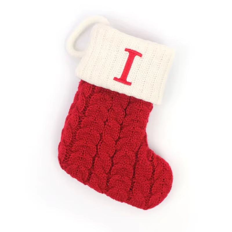 Navidad Christmas Boots Letters Christmas Stocking New Knitting Christmas Tree Pendant Decorations Snowflakechristmas Socks