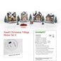 Christmas Village Houses Sets with LED Light, Christmas Town Scene Collection Figurines Building Sets Christmas Indoor Decor