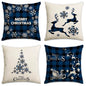 4Pcs Christmas Pillow Cover, Christmas Decoration Snowflakes, Christmas Tree, Decorative Pillowcase (Without Pillow Core)