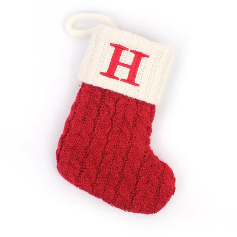 Navidad Christmas Boots Letters Christmas Stocking New Knitting Christmas Tree Pendant Decorations Snowflakechristmas Socks