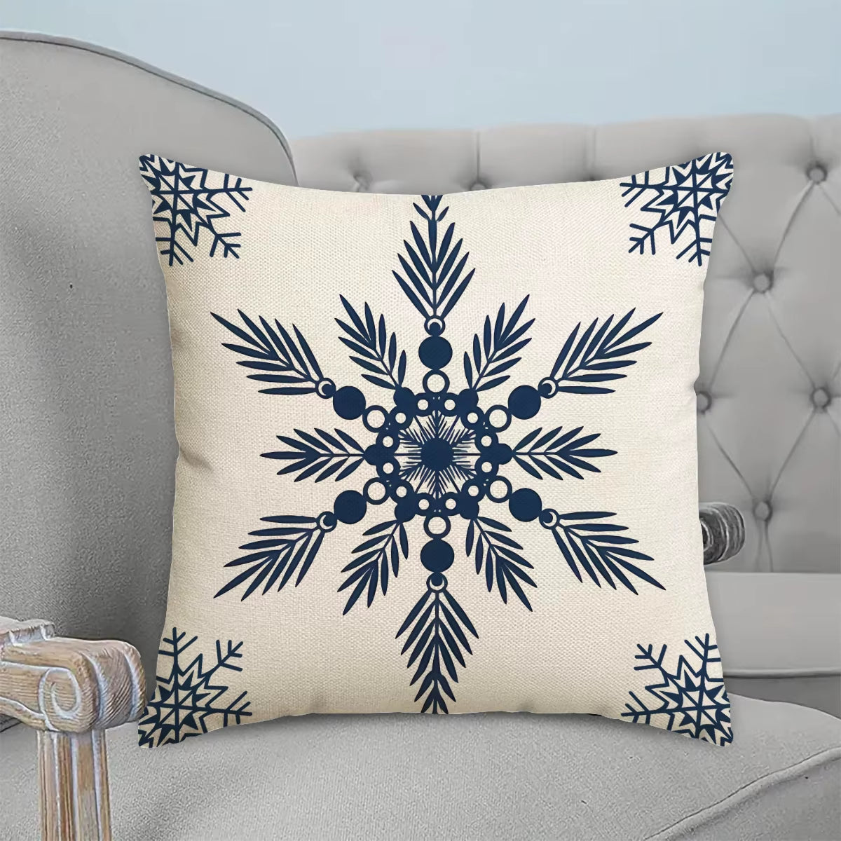4Pcs Christmas Pillow Cover, Christmas Decoration Snowflakes, Christmas Tree, Decorative Pillowcase (Without Pillow Core)