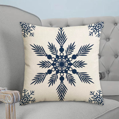 4Pcs Christmas Pillow Cover, Christmas Decoration Snowflakes, Christmas Tree, Decorative Pillowcase (Without Pillow Core)