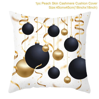 Christmas Cushion Cover Christmas Ornaments Merry Christmas Decorations for Home 2023 XMAS Navidad Noel Gifts New Year 2024
