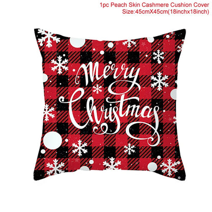 Christmas Cushion Cover Christmas Ornaments Merry Christmas Decorations for Home 2023 XMAS Navidad Noel Gifts New Year 2024
