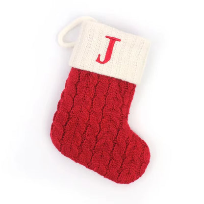 Navidad Christmas Boots Letters Christmas Stocking New Knitting Christmas Tree Pendant Decorations Snowflakechristmas Socks