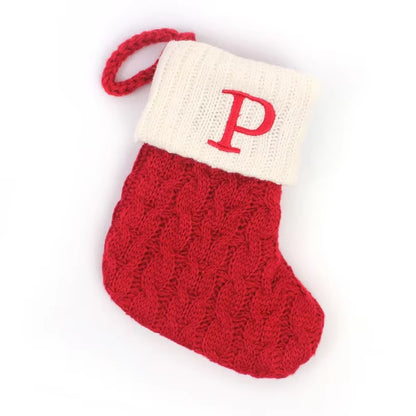 Navidad Christmas Boots Letters Christmas Stocking New Knitting Christmas Tree Pendant Decorations Snowflakechristmas Socks