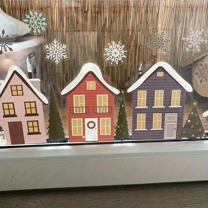 Snow House Window Clings, Christmas Village Stickers Glass Decor,Winter Decorations for and Christmas,Christmas Gifts