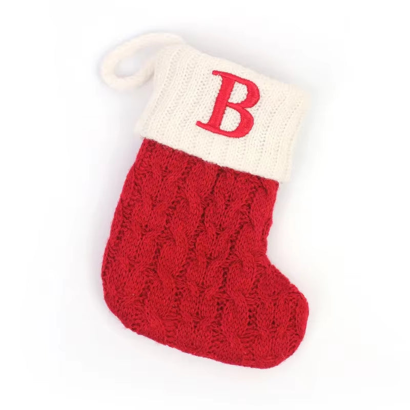 Navidad Christmas Boots Letters Christmas Stocking New Knitting Christmas Tree Pendant Decorations Snowflakechristmas Socks