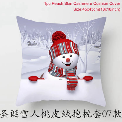 Merry Christmas Cushion Cover Christmas Decorations for Home 2023 Christmas Ornaments Xmas Navidad Gifts Happy New Year 2024