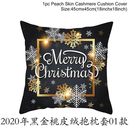 Christmas Cushion Cover Christmas Ornaments Merry Christmas Decorations for Home 2023 XMAS Navidad Noel Gifts New Year 2024