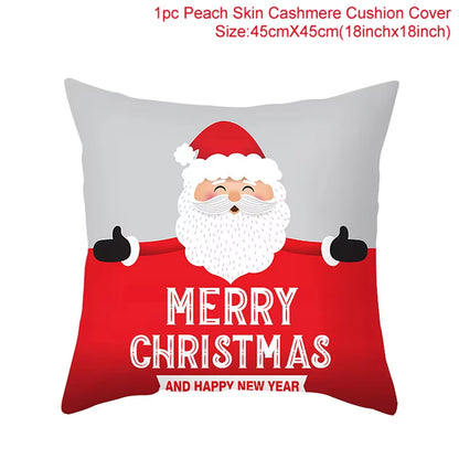 Christmas Cushion Cover Christmas Ornaments Merry Christmas Decorations for Home 2023 XMAS Navidad Noel Gifts New Year 2024