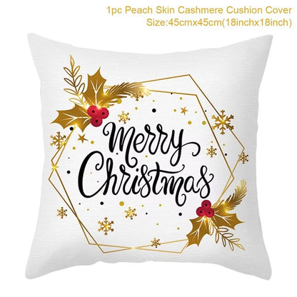 Christmas Cushion Cover Christmas Ornaments Merry Christmas Decorations for Home 2023 XMAS Navidad Noel Gifts New Year 2024