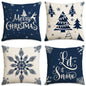 4Pcs Christmas Pillow Cover, Christmas Decoration Snowflakes, Christmas Tree, Decorative Pillowcase (Without Pillow Core)