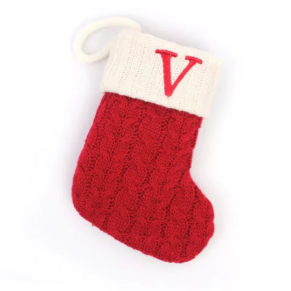 Navidad Christmas Boots Letters Christmas Stocking New Knitting Christmas Tree Pendant Decorations Snowflakechristmas Socks
