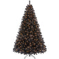 Clear Prelit Incandescent Black Hinged Spruce Artificial Christmas Tree, 7.5'