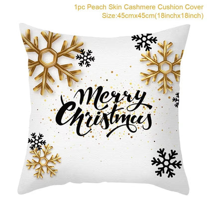 Christmas Cushion Cover Christmas Ornaments Merry Christmas Decorations for Home 2023 XMAS Navidad Noel Gifts New Year 2024