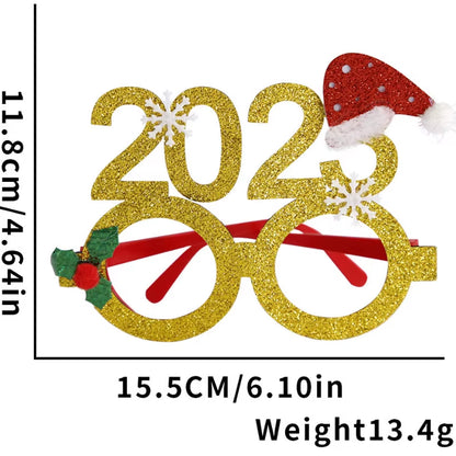 2025 New Year Christmas Decoration Glasses Deer Ear Christmas Hat Children'S Party Decoration Photos Props Christmas Supplies