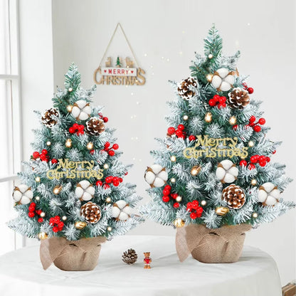 50Cm Christmas Tree Set Christmas Decor with Lights Desktop Mini Christmas Tree Ornaments New Year Party Decoration Gift Navidad