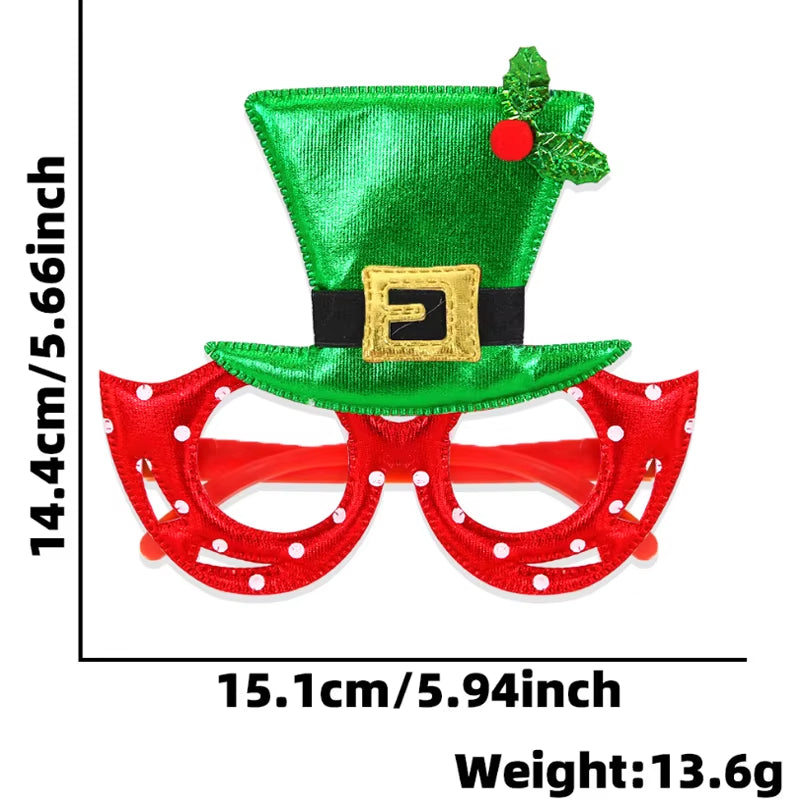 2025 New Year Christmas Decoration Glasses Deer Ear Christmas Hat Children'S Party Decoration Photos Props Christmas Supplies