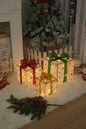 Remote Control Christmas Gift Box Lights Christmas Three-Piece Decoration