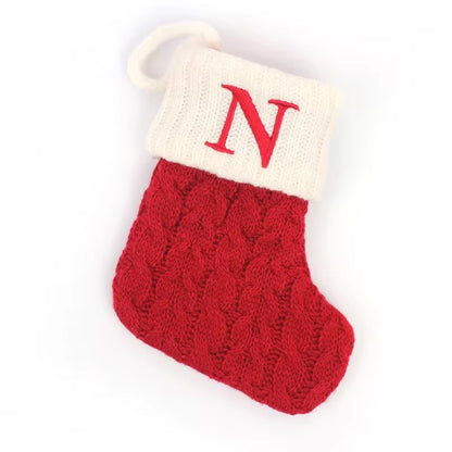 Navidad Christmas Boots Letters Christmas Stocking New Knitting Christmas Tree Pendant Decorations Snowflakechristmas Socks