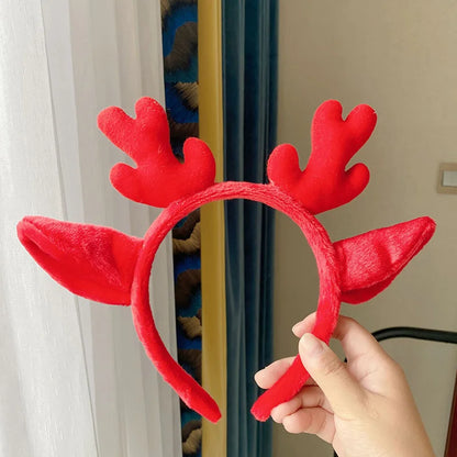 Merry Christmas Reindeer Antler Hair Hoop Xmas Kids Headband Headwear Christmas Home Decorations New Year Christmas Decor