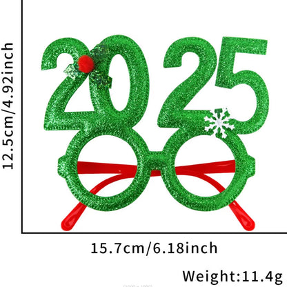 2025 New Year Christmas Decoration Glasses Deer Ear Christmas Hat Children'S Party Decoration Photos Props Christmas Supplies