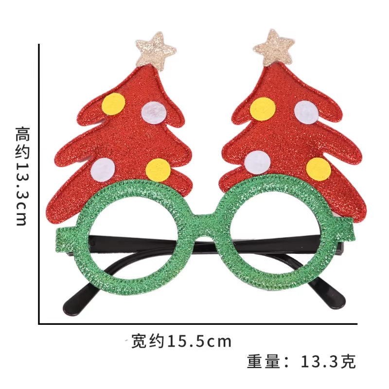 2025 New Year Christmas Decoration Glasses Deer Ear Christmas Hat Children'S Party Decoration Photos Props Christmas Supplies
