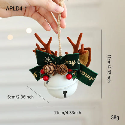 Christmas Bells Antlers Bows Pinecones Bells Mixed Pendant Christmas Tree Window Car Hanging Pendant Decoration