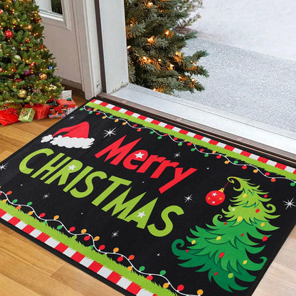 Christmas Doormat Merry Christmas Decorations for Home 2025 Navidad Natal Outdoor Floor Carpet Xmas Ornament New Year Gift 2026