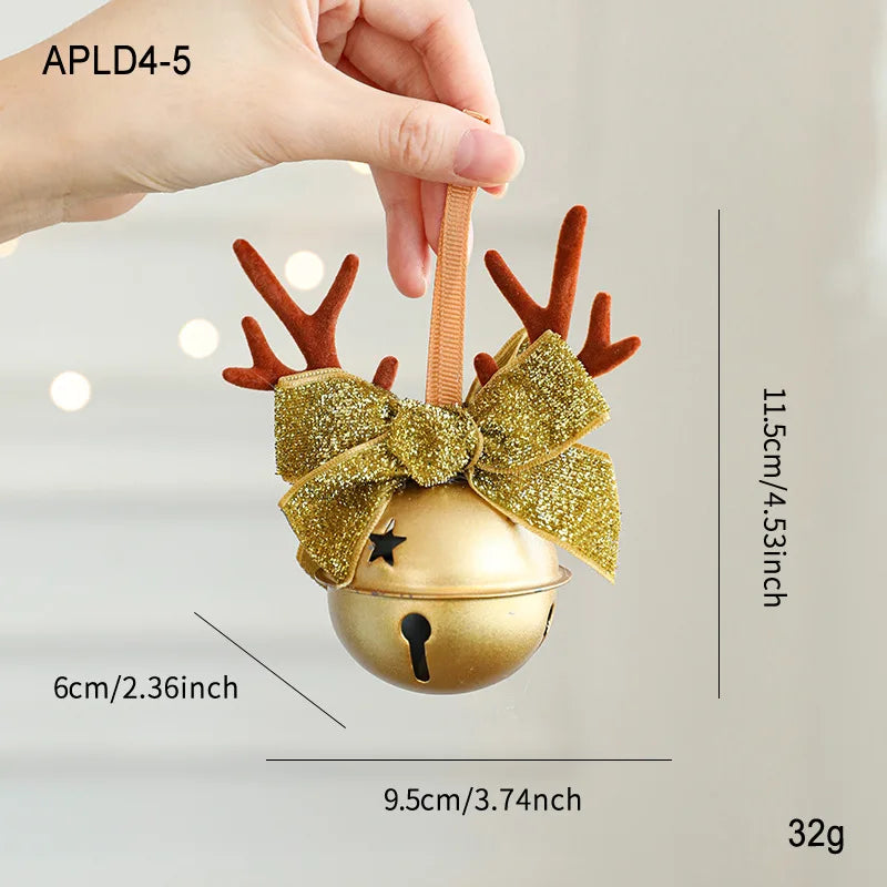 Christmas Bells Antlers Bows Pinecones Bells Mixed Pendant Christmas Tree Window Car Hanging Pendant Decoration