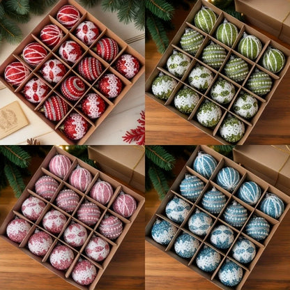 16 high-quality handcrafted Christmas hanging decorative Christmas balls, essential for Christmas tree decoration pendants, Chri