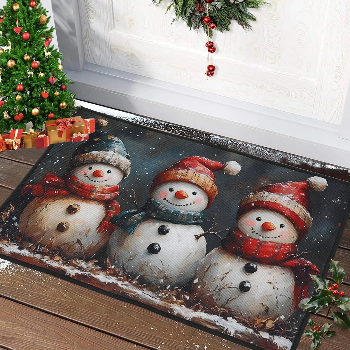 Christmas Snowman Welcome Doormat Outdoor Carpet Merry Christmas Decorations For Home 2025 Navidad Xmas Ornament Gifts New Year
