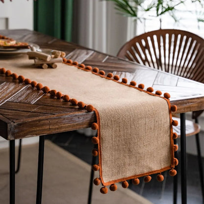 Jacquard Tassel Border Table Flag Flower Pattern Heat-resisting Long Dining Mat Hotel Decoration Placemat Table Flag Bed Flag