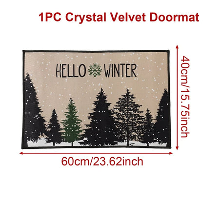Christmas Welcome Doormat Outdoor Carpet Merry Christmas Decorations For Home 2025 Navidad Xmas Ornament Gifts New Year Decor