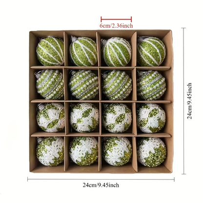 16 high-quality handcrafted Christmas hanging decorative Christmas balls, essential for Christmas tree decoration pendants, Chri