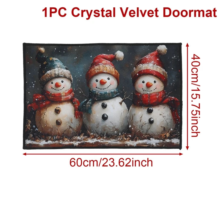 Christmas Snowman Welcome Doormat Outdoor Carpet Merry Christmas Decorations For Home 2025 Navidad Xmas Ornament Gifts New Year
