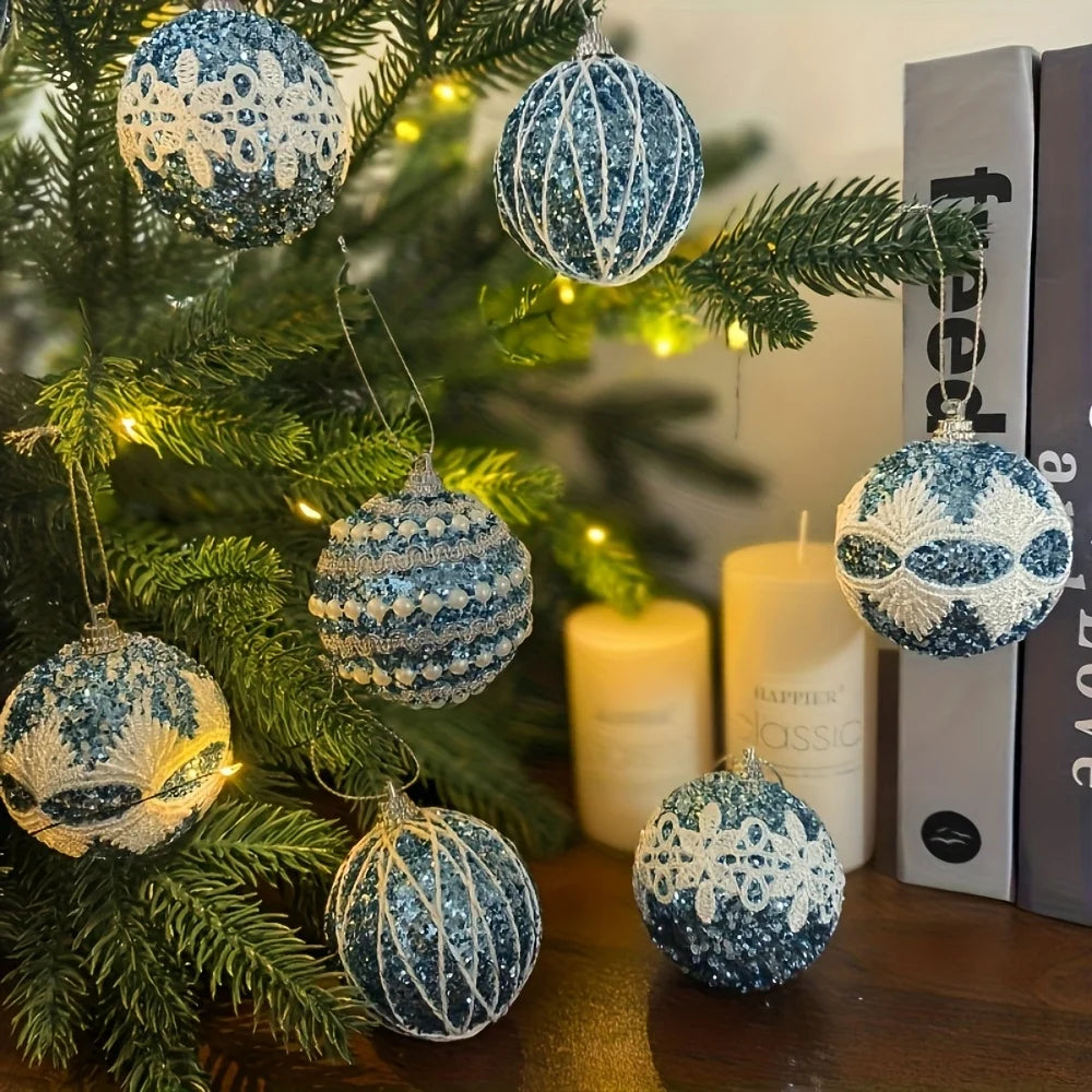 16 high-quality handcrafted Christmas hanging decorative Christmas balls, essential for Christmas tree decoration pendants, Chri