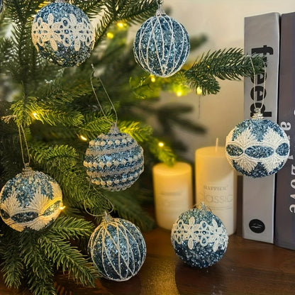 16 high-quality handcrafted Christmas hanging decorative Christmas balls, essential for Christmas tree decoration pendants, Chri