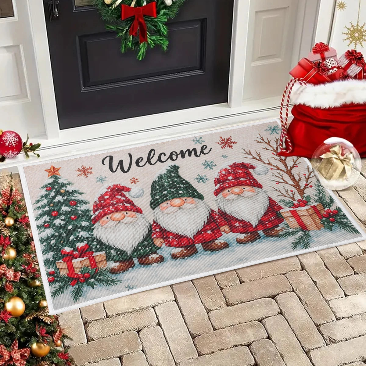 Christmas Doormat Merry Christmas Decorations for Home 2025 Navidad Natal Outdoor Floor Carpet Xmas Ornament New Year Gift 2026