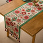 Christmas Chenille Tassel Table Runner,Cotton Linen Thicken Fabric Table Decoration,Dining Room Restaurant Modern Decor Supplies
